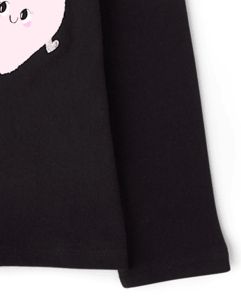 Baby And Toddler Girls Heart Graphic Tee - BLACK
