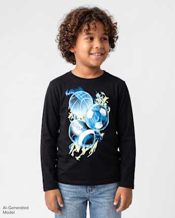 \T-shirt graphique de sport pour garçons\ - BLACK