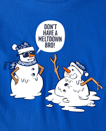 Boys Snowman Meltdown Graphic Tee - QUENCH BLUE
