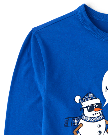 Boys Snowman Meltdown Graphic Tee - QUENCH BLUE