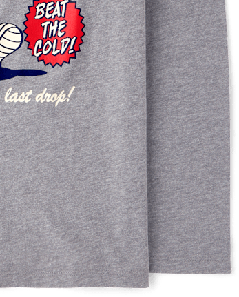 Boys Hot Cocoa Graphic Tee - S/D GRAY OWL