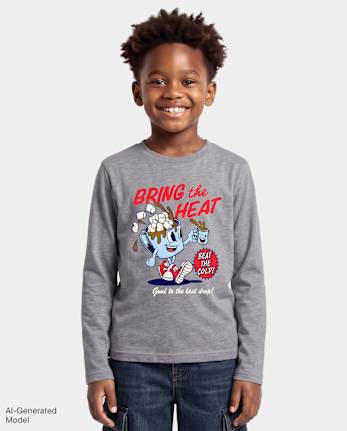 Boys Hot Cocoa Graphic Tee - S/D GRAY OWL