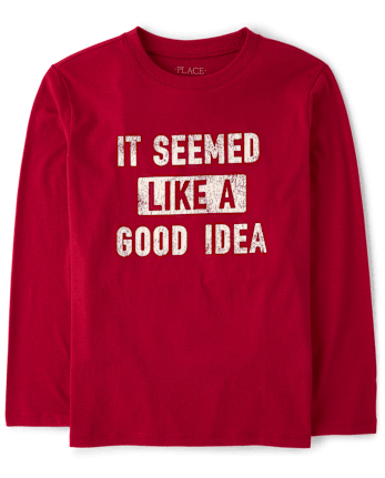Boys Good Idea Graphic Tee - RED OCHRE