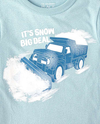 Baby And Toddler Boys Winter Truck Graphic Tee - DUSKY BLUE CL
