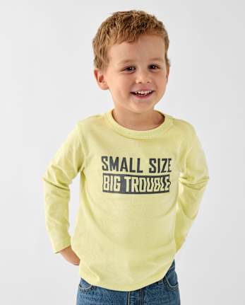 Baby And Toddler Boys Big Trouble Graphic Tee - MATCHA CREAM CL