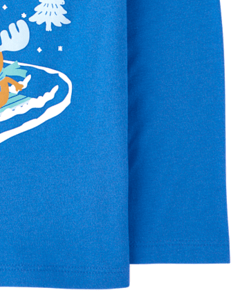 Baby And Toddler Boys Snow Day Graphic Tee - GLASS BLUE CL