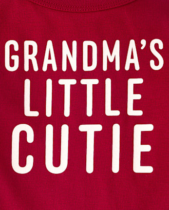 Baby And Toddler Boys Grandma's Cutie Graphic Tee - RED OCHRE
