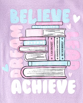 Girls Books Graphic Tee - ORCHID BREEZE