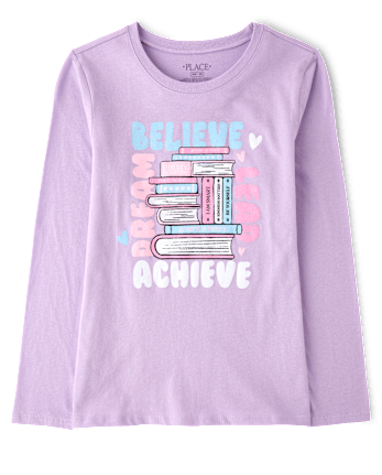 Girls Books Graphic Tee - ORCHID BREEZE