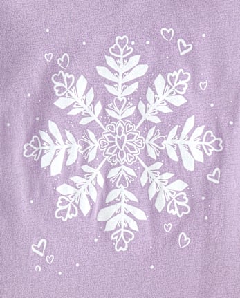 Girls Snowflake Graphic Tee - ORCHID BREEZE