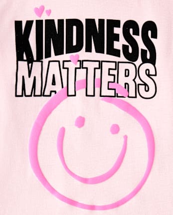 Girls Kindness Matters Graphic Tee - ROSE MIST