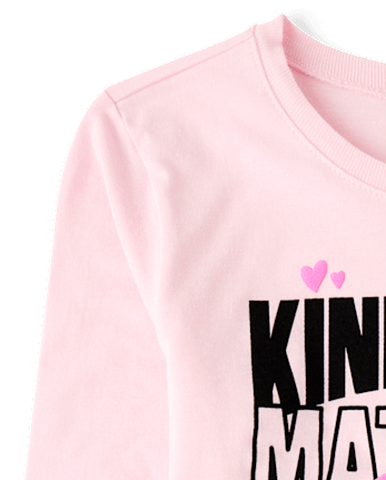 Girls Kindness Matters Graphic Tee - ROSE MIST