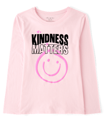 Girls Kindness Matters Graphic Tee - ROSE MIST