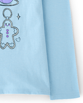 Girls Winter Doodles Graphic Tee - BLUE AIR