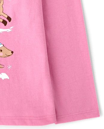 Baby And Toddler Girls Winter Dogs Graphic Tee - PERFECTLY PINK