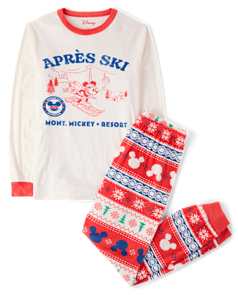 Adult Matching Family Mickey Mouse™ Ski Fleece Pajamas - MULTI CLR