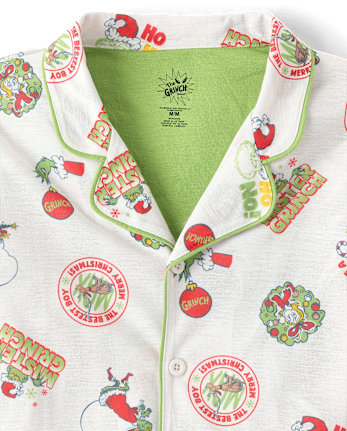 Adult Matching Family Dr. Seuss The Grinch™ Button Front Pajamas - MULTI CLR