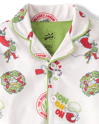 Toddler Matching Family Dr. Seuss The Grinch™ Button Front Pajamas - MULTI CLR