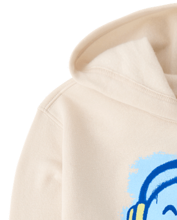 Boys Happy Face Premium Fleece Hoodie - HAY STACK