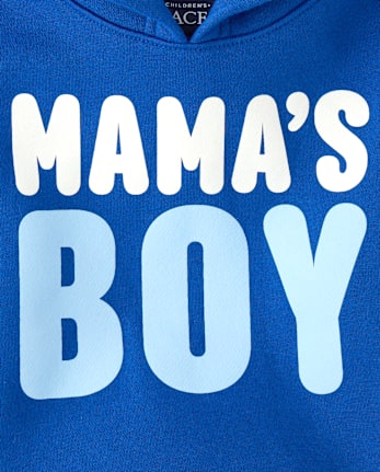 Toddler Boys Mama's Boy Premium Fleece Hoodie - QUENCH BLUE
