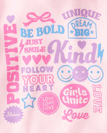 Girls Positivity Premium Fleece Hoodie - ROSE MIST