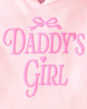 Baby And Toddler Girls Daddy's Girl Premium Fleece Hoodie - ROSE MIST