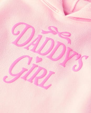 Baby And Toddler Girls Daddy's Girl Premium Fleece Hoodie - ROSE MIST