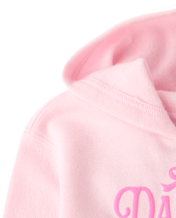 Baby And Toddler Girls Daddy's Girl Premium Fleece Hoodie - ROSE MIST