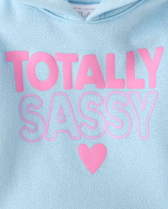 Baby And Toddler Girls Totally Sassy Premium Fleece Hoodie - BLUE AIR