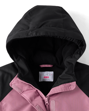 Girls Colorblock Microfleece Lined Snow Jacket - PURPLE THISTLE