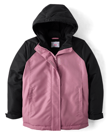 Girls Colorblock Microfleece Lined Snow Jacket - PURPLE THISTLE