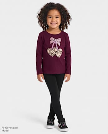 Baby And Toddler Girls Winter Warm Leggings - BLACK
