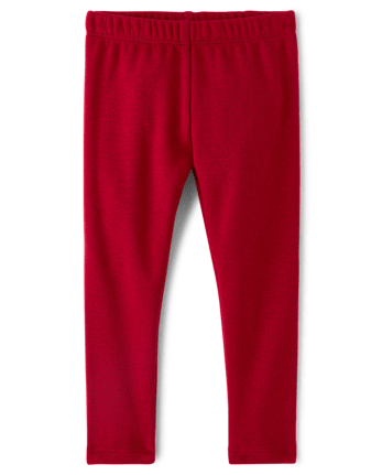 Baby And Toddler Girls Winter Warm Leggings - RED OCHRE