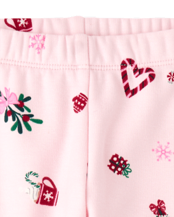 Baby And Toddler Girls Print Winter Warm Leggings - ROSE MIST