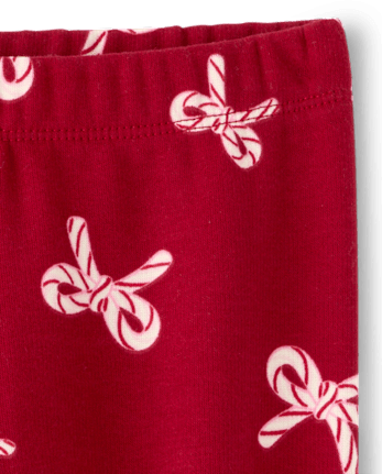 Baby And Toddler Girls Print Winter Warm Leggings - RED OCHRE
