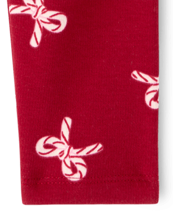 Baby And Toddler Girls Print Winter Warm Leggings - RED OCHRE