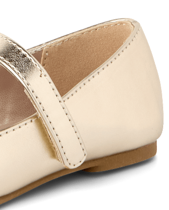 Toddler Girls Metallic Bow Ballet Flats - GOLD