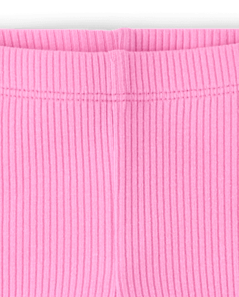Baby And Toddler Girls Ribbed Lettuce Leggings - PERFECTLY PINK
