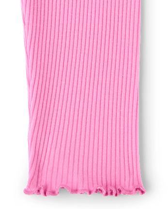 Baby And Toddler Girls Ribbed Lettuce Leggings - PERFECTLY PINK
