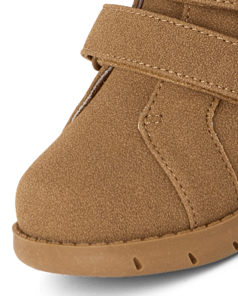 Baby Boys First Steps Teddy Boots - BROWN
