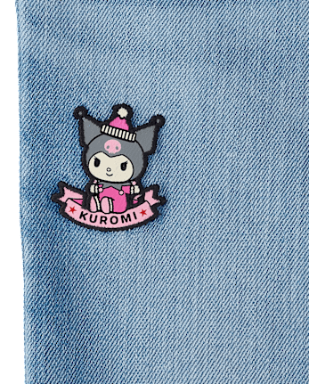 Toddler Girls Hello KittyÂ® And Friends Embroidered Patch Wide Leg Jeans - MYLAH WASH