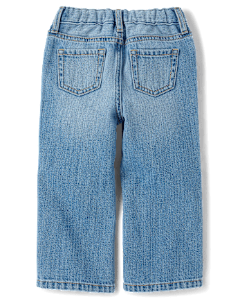 Toddler Girls Hello KittyÂ® And Friends Embroidered Patch Wide Leg Jeans - MYLAH WASH
