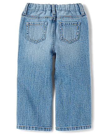 Toddler Girls Hello KittyÂ® And Friends Embroidered Patch Wide Leg Jeans - MYLAH WASH