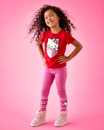 Toddler Girls Hello KittyÂ® Winter Warm Fairisle Leggings - SUGARCANDY