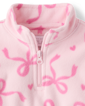 Toddler Girls Print Microfleece Quarter Zip Pullover