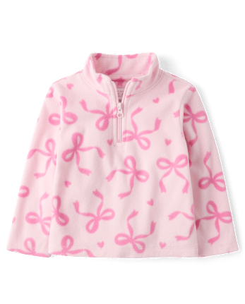 Toddler Girls Print Microfleece Quarter Zip Pullover