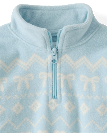 Toddler Girls Print Microfleece Quarter Zip Pullover