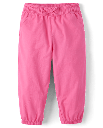 Baby And Toddler Girls Pull On Jogger Pants - LITTLE BOW PINK