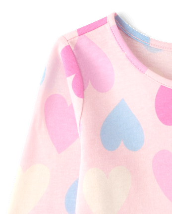 Toddler Girls Print Peplum Top - ROSE MIST