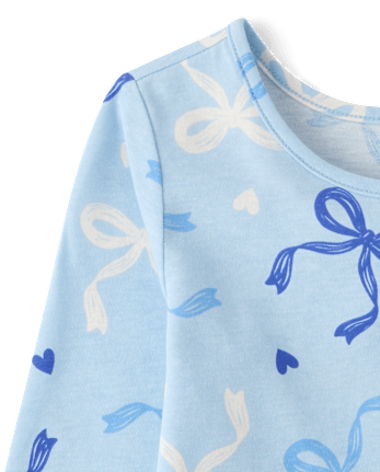 Toddler Girls Print Peplum Top - BLUE AIR